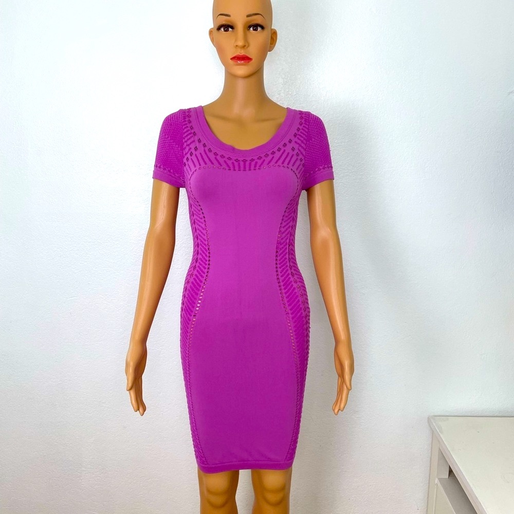 Bebe Y2K Size S Purple Bodycon Stretchy Dress